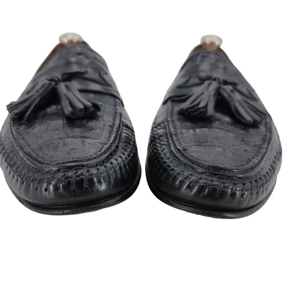 Vintage Crocodile Italy Handmade Bruno Magli Mens 8M Exotic Loafers Dress Shoes - Picture 8 of 10